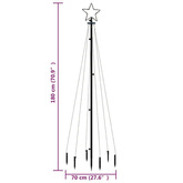 vidaXL Choinka z kołkiem gruntowym, 108 kolorowych LED, 180 cm