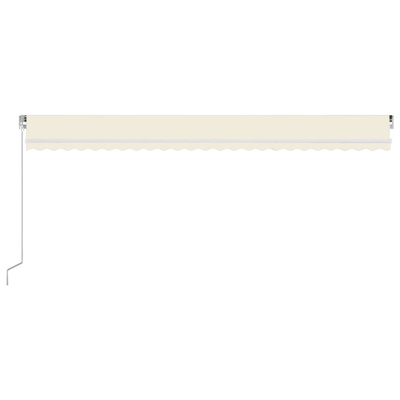 Ręcznie zwijana markiza z LED, 600x350 cm, kremowa