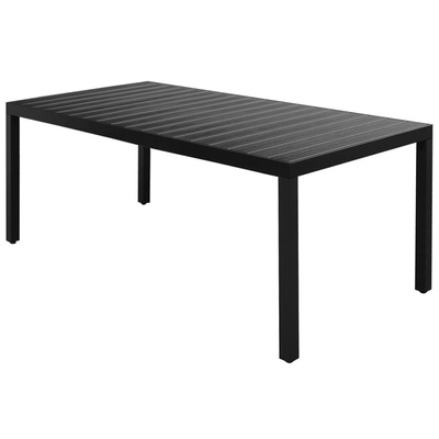 9-częściowy zestaw mebli ogrodowych, rattan PVC, czarny