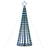 vidaXL Stożkowa choinka z lampek, 275 niebieskich LED, 180 cm