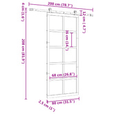 Drzwi przesuwne 80 x 208 cm Lite drewno sosnowe naturalny