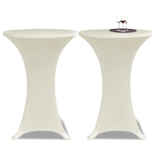 Obrus na stół barowy ? 70 cm kremowy rozciągany 2 szt