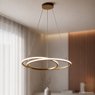EDEN lampa wisząca złoty 32W LED 3000, 4000, 6000K osłonka biała