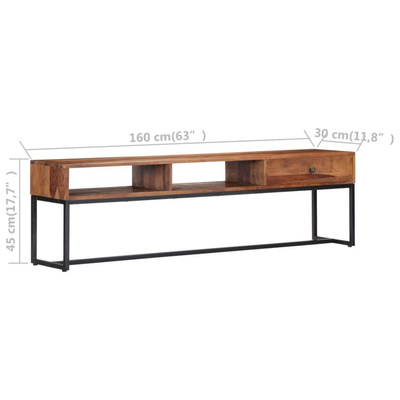 vidaXL Szafka pod TV, 160x30x45 cm, lite drewno sheesham