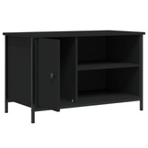 vidaXL Szafka pod TV, czarna, 80x40x50 cm, materiał drewnopochodny