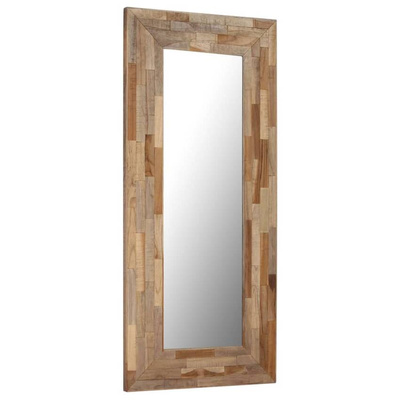vidaXL Lustro z ramą z drewna tekowego z odzysku, 50 x 110 cm
