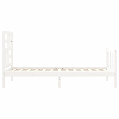 vidaXL Rama łóżka z wezgłowiem, biała, 100x200 cm, lite drewno wariant 5