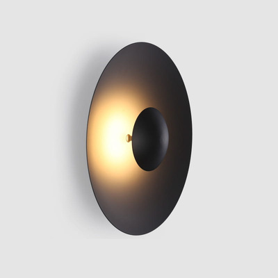 Kinkiet Nowoczesny Czarny okrągły 45cm 12W Abruzzo Orzo