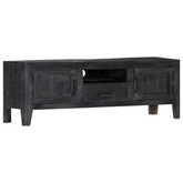 vidaXL Szafka pod TV, czarna, 118 x 30 x 40 cm, lite drewno mango