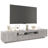vidaXL Szafka pod TV z oświetleniem LED, szarość betonu, 200x35x40 cm