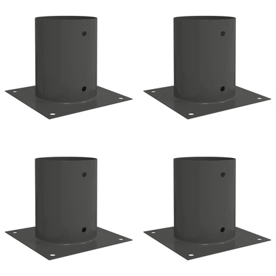 Okrągły kotwicy gruntowej 4 pcs antracytowy 18 x 18 x 15 cm