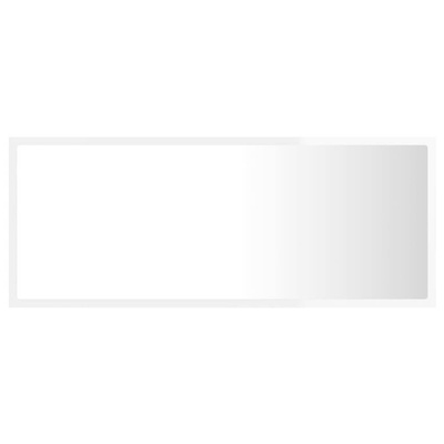 vidaXL Lustro łazienkowe LED, wysoki połysk białe, 100x8,5x37cm, akryl