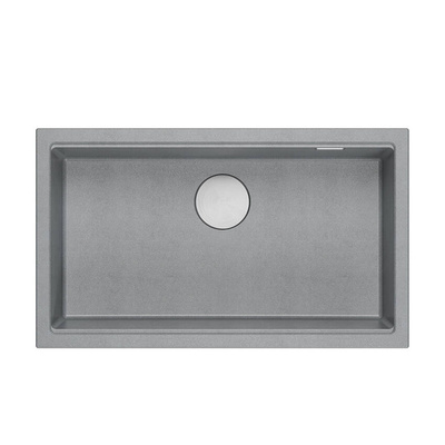 LOGAN 110 GraniteQ zlewozmywak silver stone 76x44x23,5 cm 1-komorowy wpuszczany z syfonem manualnym stal szlachetna