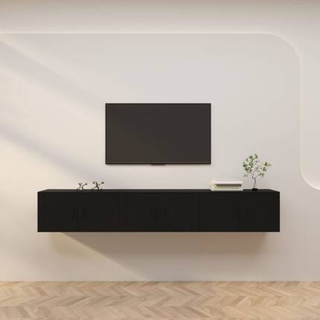vidaXL Wiszące szafki telewizyjne, 3 szt., czarne, 80x34,5x40 cm