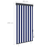 vidaXL Roleta zewnętrzna, 80x250 cm, niebiesko-biała
