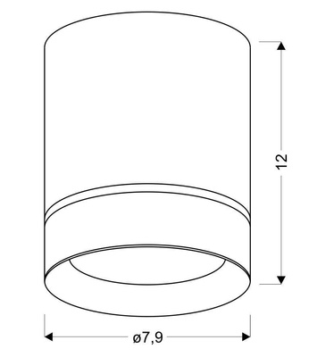 Lampa sufitowa tuba natynkowa czarna GU10 metalowa