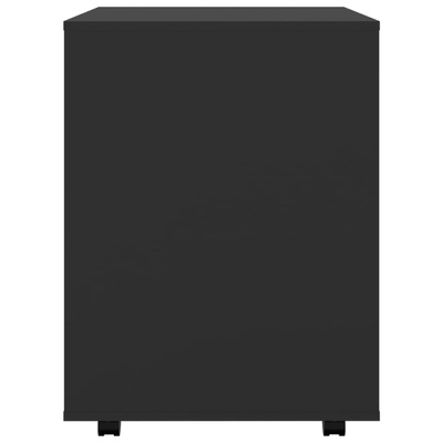 Szafka na kółkach, czarna, 60x53x72 cm, materiał drewnopochodny