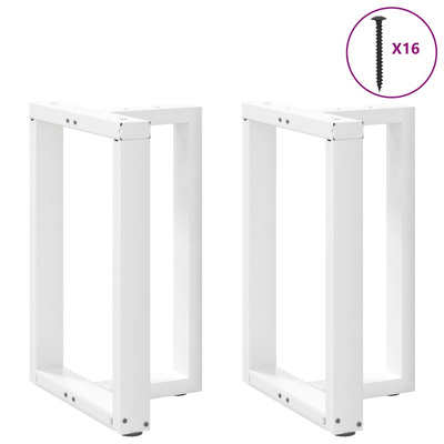 Nogi do stołu jadalnego w kształcie litery T 2 szt. Białe 50x35x(72-73) cm Stal