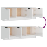 vidaXL Szafka pod TV, wysoki połysk, biała, 100x35x55 cm