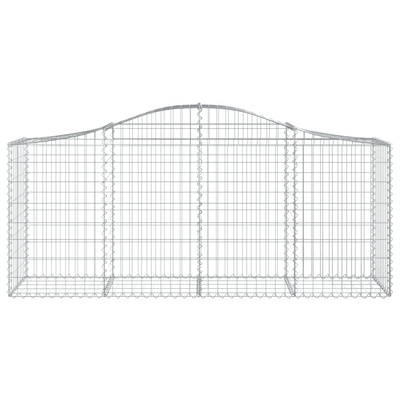 Kosze gabionowe, 14 szt, 200x50x80/100 cm, galwanizowane żelazo