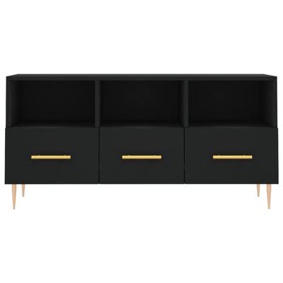 vidaXL Szafka pod TV, czarna, 102x36x50 cm, materiał drewnopochodny