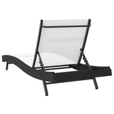 Leżak Czarny i Biały 197 x 70 x 82 cm polirattan