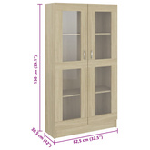 Witryna, dąb sonoma, 82,5x30,5x150 cm, materiał drewnopochodny