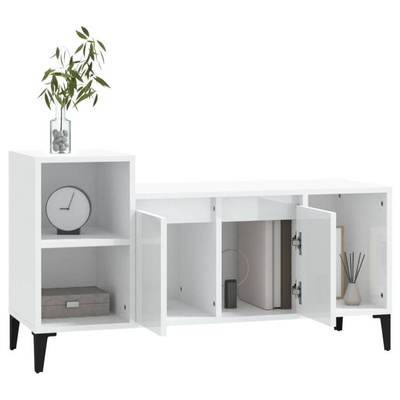 vidaXL Szafka pod TV, wysoki połysk, biała, 100x35x55 cm