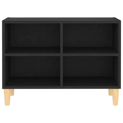 vidaXL Szafka pod TV z drewnianymi nóżkami, czarna, 69,5x30x50 cm