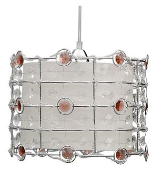 Lampa wisząca Seneca pojedyncza metalowa do sypialni E27 amber biała