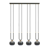 Lampa wisząca GLAM 4 BLACK/STRIPE