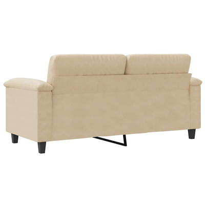 Sofa 2-osobowa, kremowy, 140 cm, tapicerowana mikrofibrą