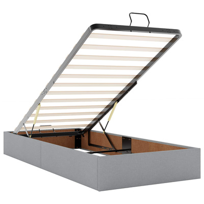 Łóżko z pojemnikiem i materacem LED jasnoszary 100 x 200 cm