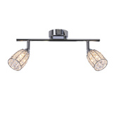 Shiba lampa sufitowa listwa chromowy 2x15w g9 klosz bezbarwny
