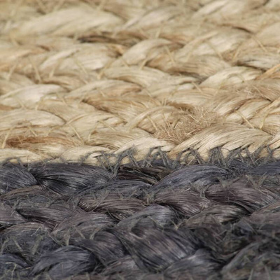 vidaXL Ręcznie wykonany dywanik, juta, ciemnoszara krawędź, 90 cm