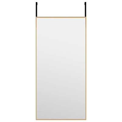 vidaXL Lustro na drzwi, złote, 30x60 cm, szkło i aluminium