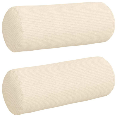 Poduszki Wałkowe 2 pcs Kremowy ? 15 x 40 cm Tkanina sztruksowa