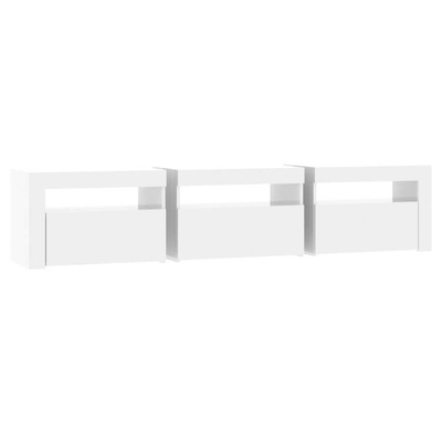 vidaXL Szafka pod TV z oświetleniem LED, biała z połyskiem,180x35x40cm