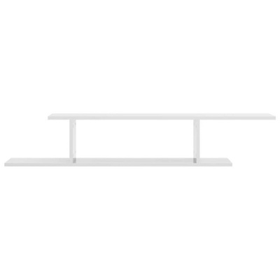vidaXL Wisząca szafka pod TV, biel z połyskiem, 125x18x23 cm
