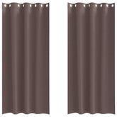 Firany blackout z kółkami 2 pcs Ciemny brąz 225 x 140 cm