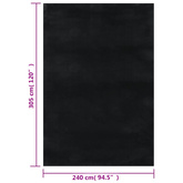 Dywan Shaggy Czarny 240x305 cm Poliester