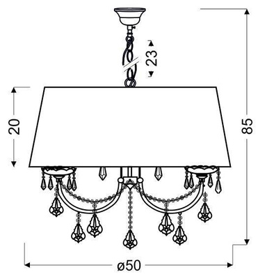 Lampa sufitowa wisząca amarant 3 Malva 31-21335