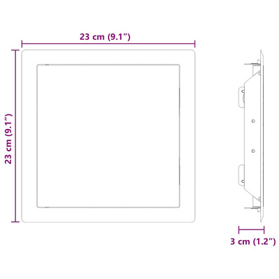 Panel dostępu 2 szt. Biały 23 x 23 x 3 cm Stal