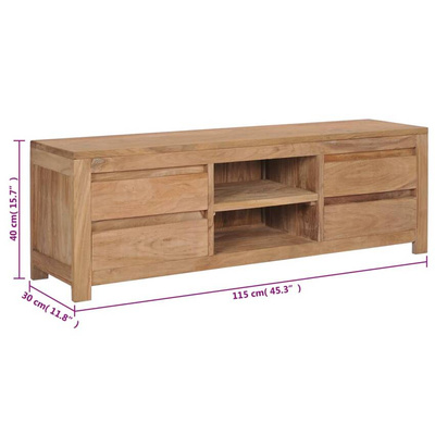 vidaXL Szafka pod TV, 115x30x40 cm, lite drewno tekowe