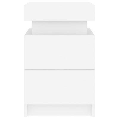 Szafki nocne z oświetleniem LED, 2 szt., białe, 35x39x55 cm