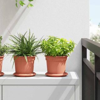 Okrągła doniczka na kwiaty 24 pcs Czerwony ceglasty