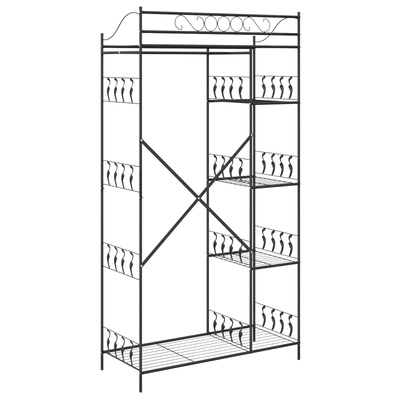Otwy garderoba Czarny 101 x 43 x 188 cm Stal