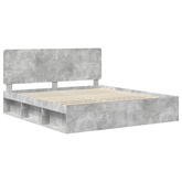 Ramka łóżka Betonowy szary 180 x 200 cm Lite drewno sosnowe