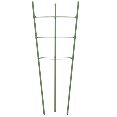 Podpórki dla roślin, z 3 obręczami, 5 szt, zielone, 45 cm, stal