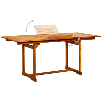 7-częściowy zestaw mebli ogrodowych, lite drewno akacjowe, 120-170 cm